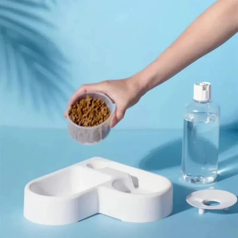Vlieren™ Love Dual Pet Bowl – Automatic Water Dispenser & Feeding Bowl
