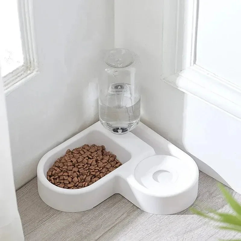 Vlieren™ Love Dual Pet Bowl – Automatic Water Dispenser & Feeding Bowl