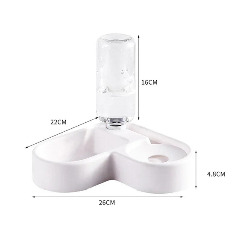 Vlieren™ Love Dual Pet Bowl – Automatic Water Dispenser & Feeding Bowl
