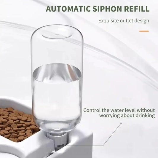 Vlieren™ Love Dual Pet Bowl – Automatic Water Dispenser & Feeding Bowl